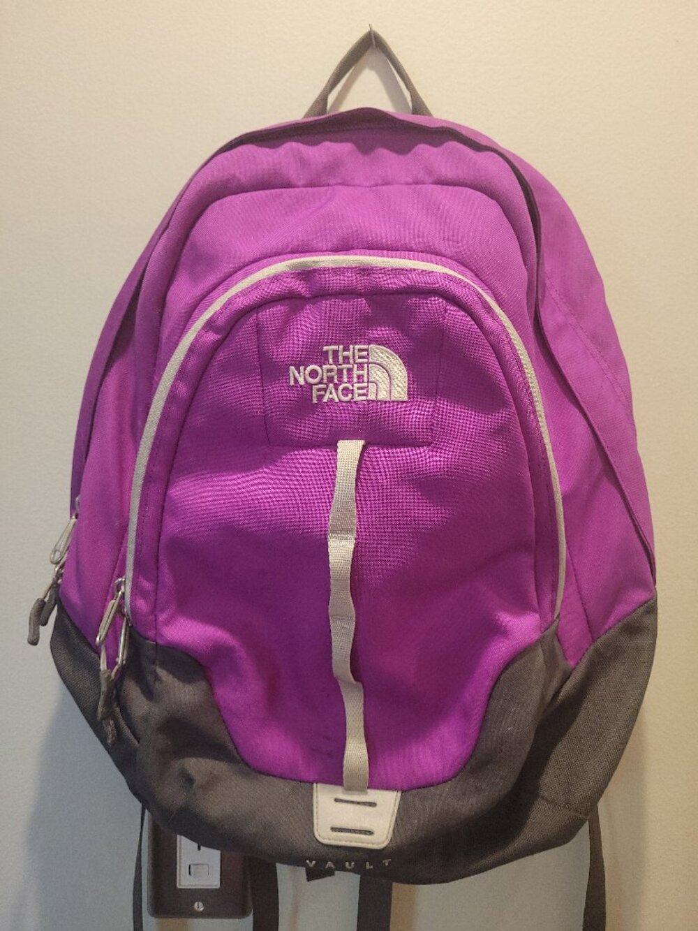 The North Face - Purple and Gray Vault Laptop/Padded Backpack